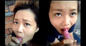 Tình nhân liếm cục thịt ở vườn sau nhà